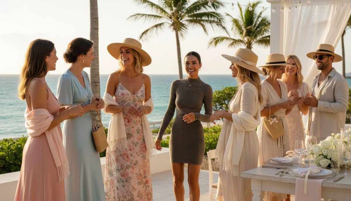 Beach wedding guest accessories