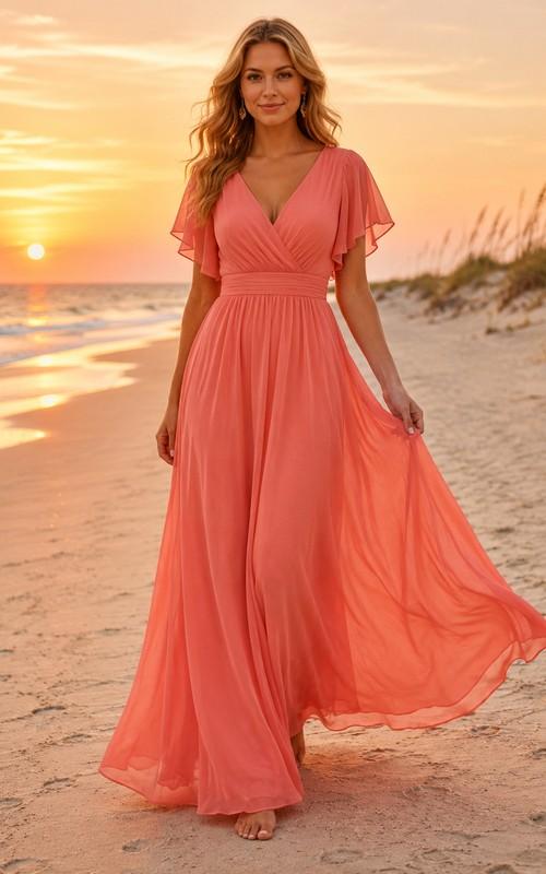 Flowy beach wedding guest dress