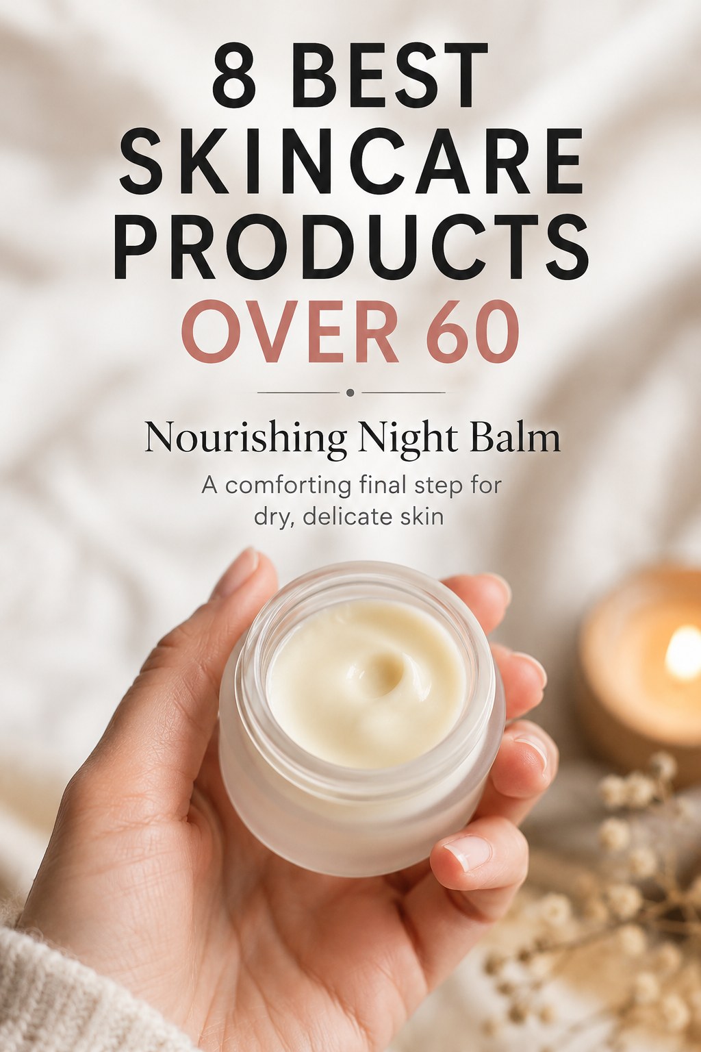 Hand dipping into a nourishing night balm, a top pick among the best skincare products over 60