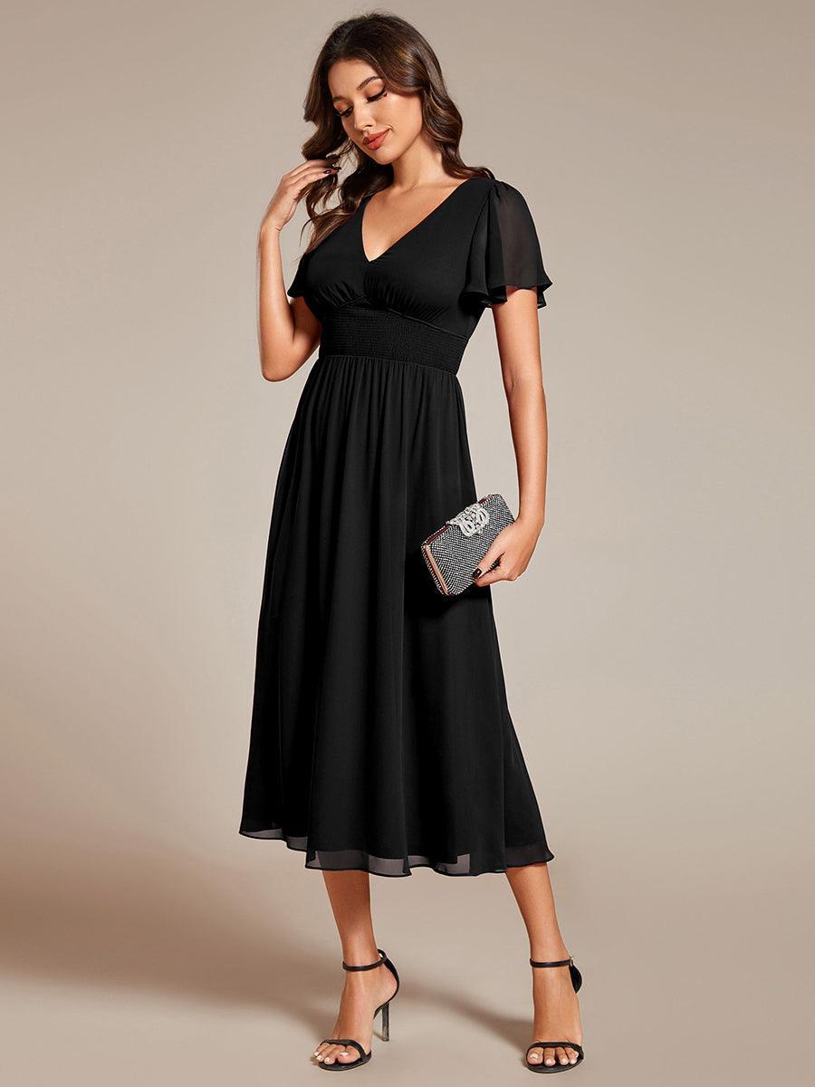 Black midi daytime wedding dress