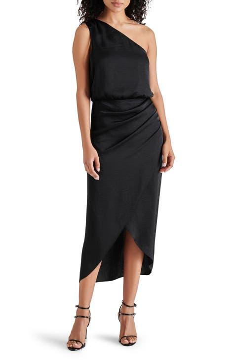 Black one shoulder wedding dress