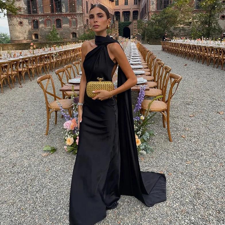 Black tie spring wedding gown