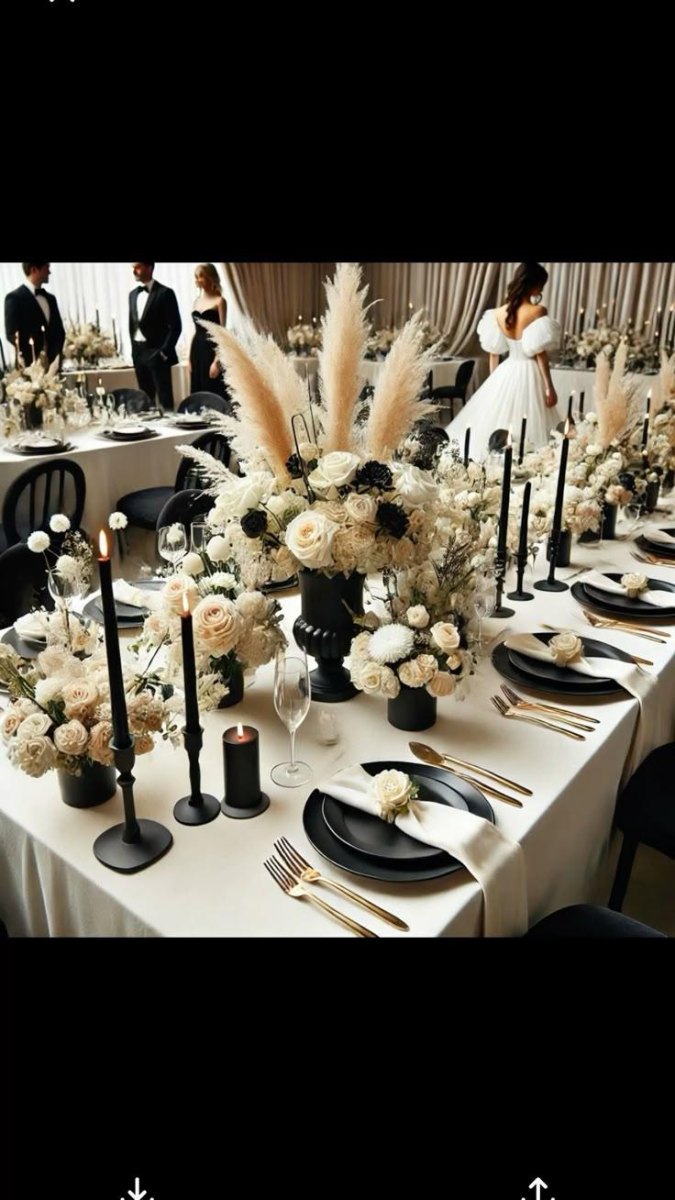 Black white beige elegant wedding