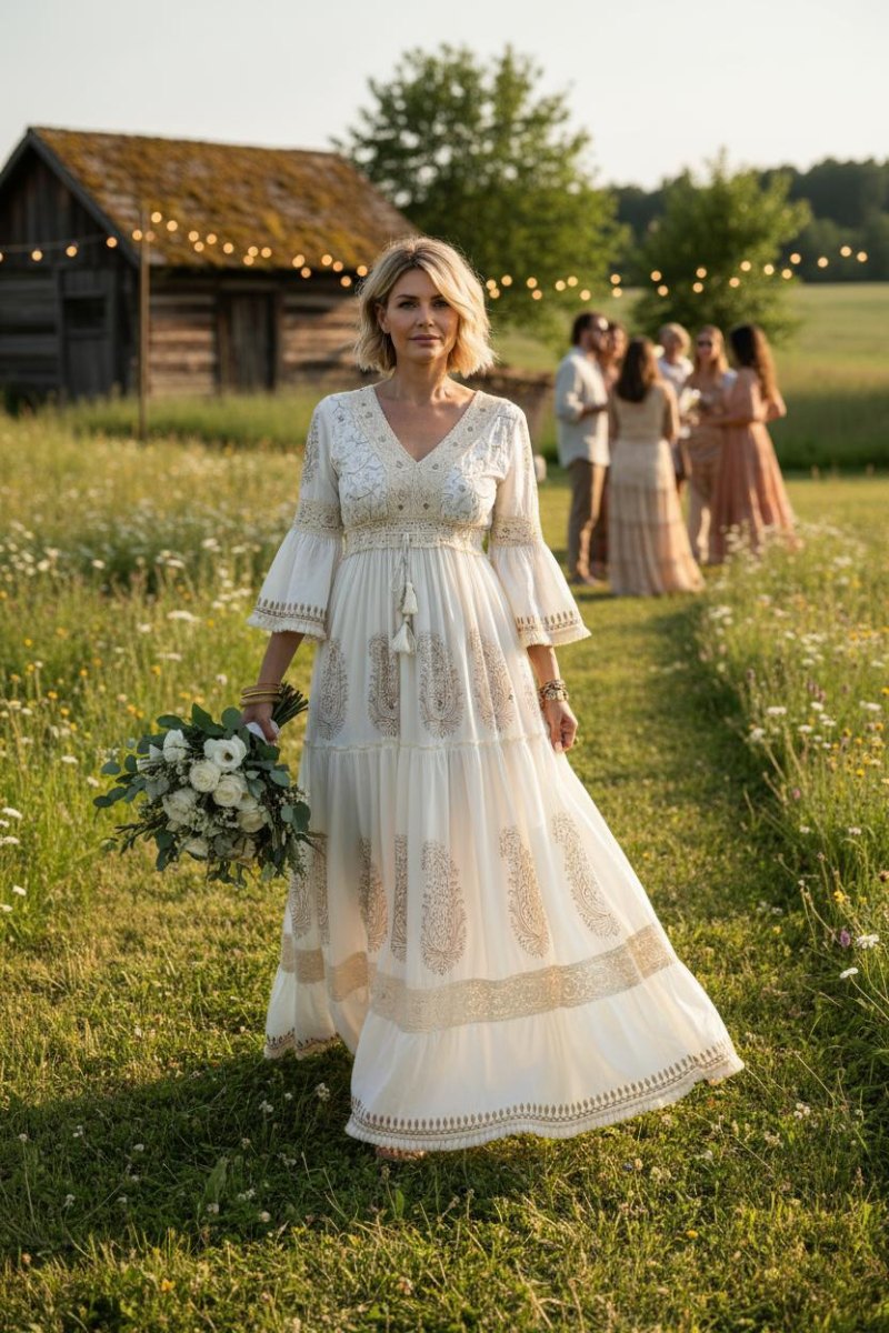 Bohemian lace dress country wedding guest