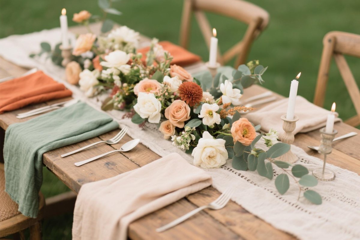 Earth tone boho wedding colors