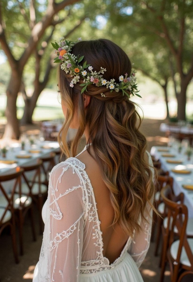Boho bridal hairstyle accessories