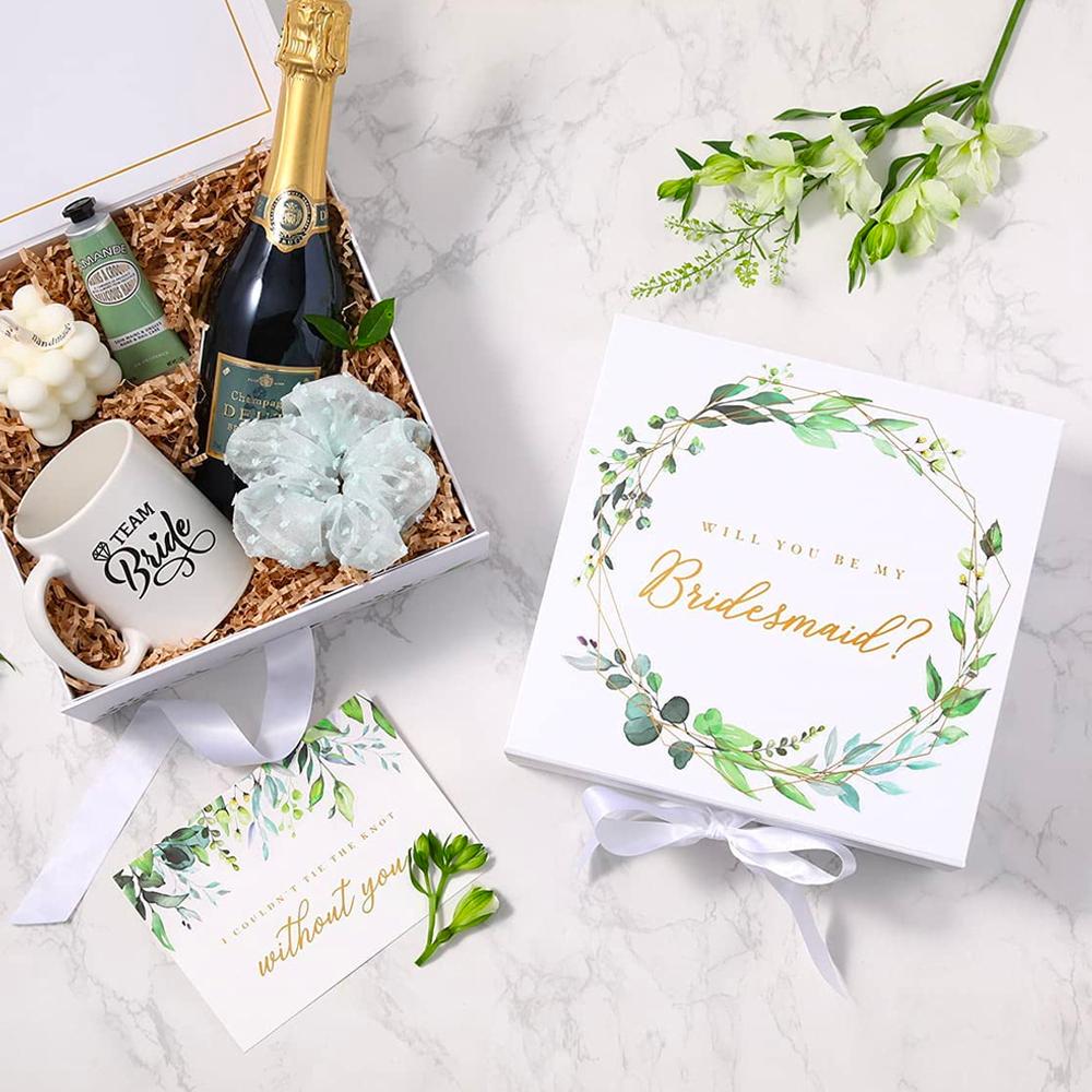 Champagne themed bridesmaid proposal box