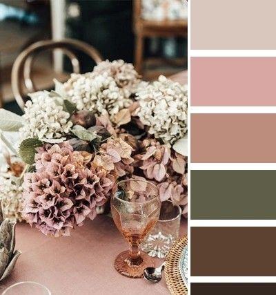 Blush pink brown wedding flowers