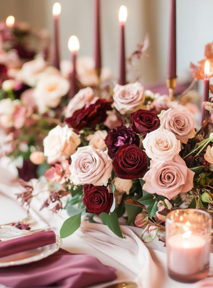 burgundy blush wedding bouquet