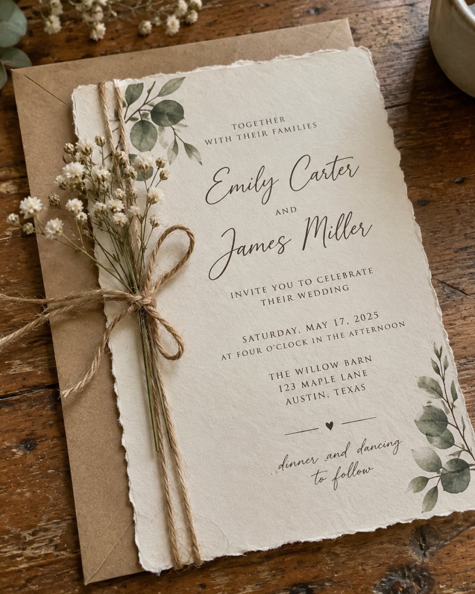 Chic monochrome wedding invitation