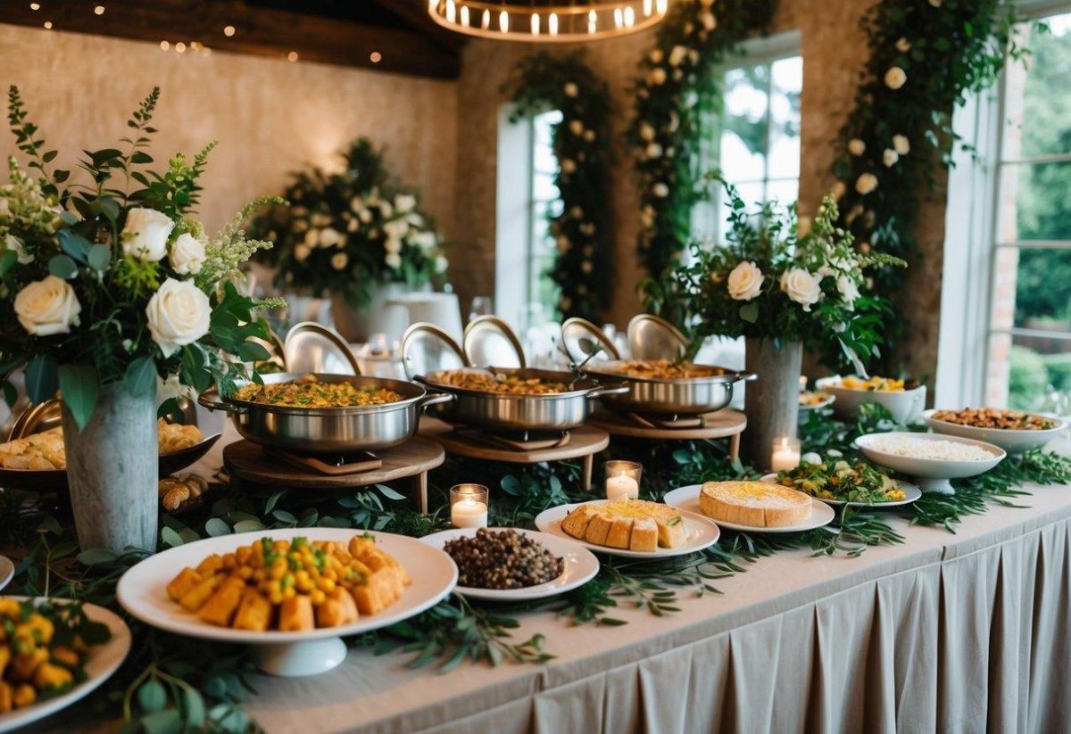 Wedding buffet meal setup