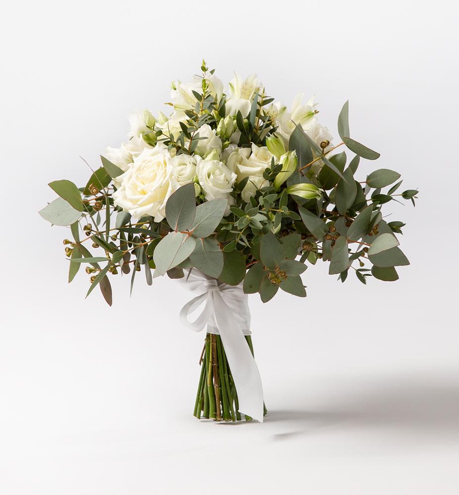 Neutral Greenery Bridesmaid Bouquets for Elegant Weddings