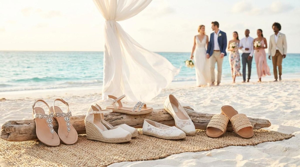 Comfortable shoes for beach wedding