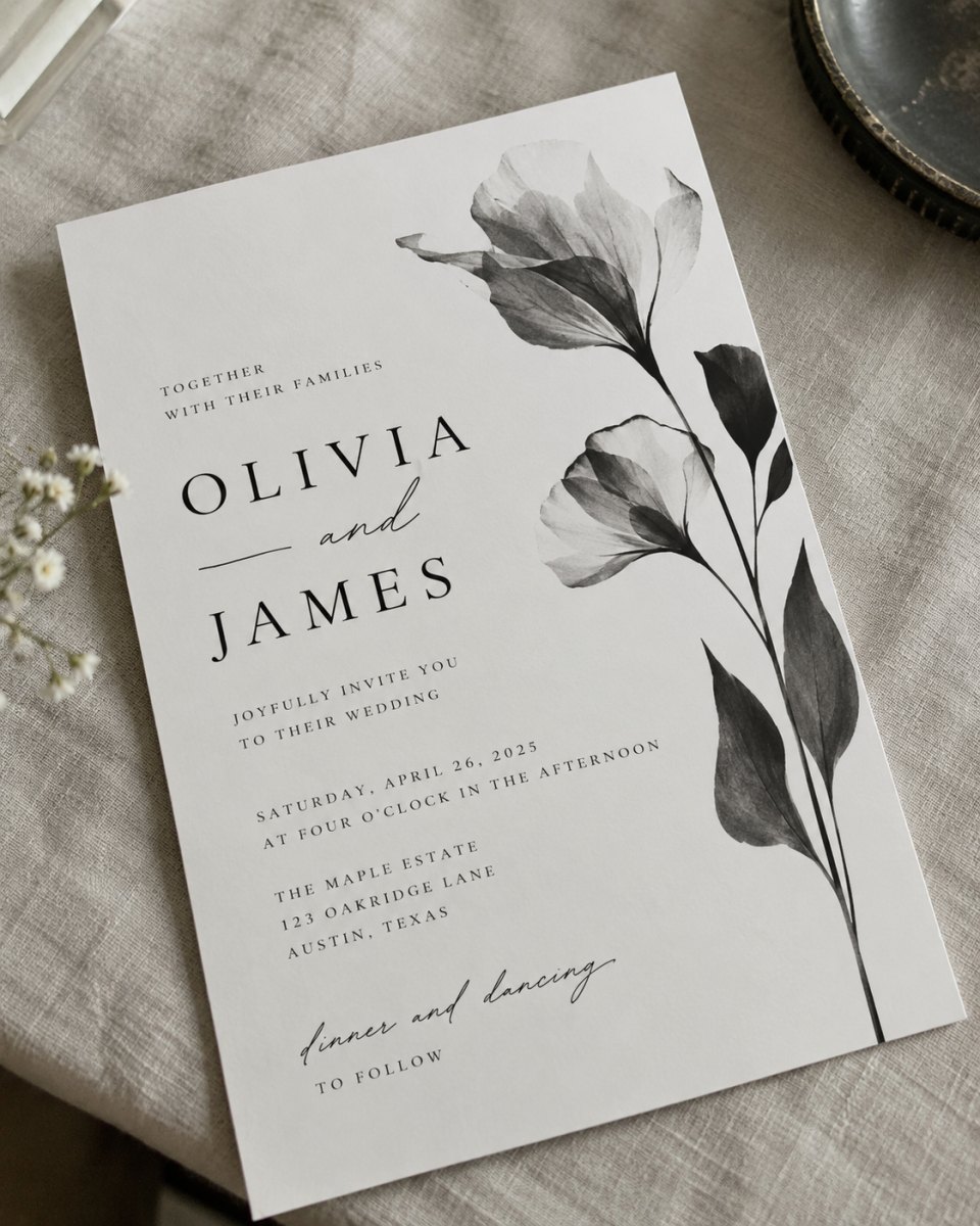 Geometric modern wedding invitation