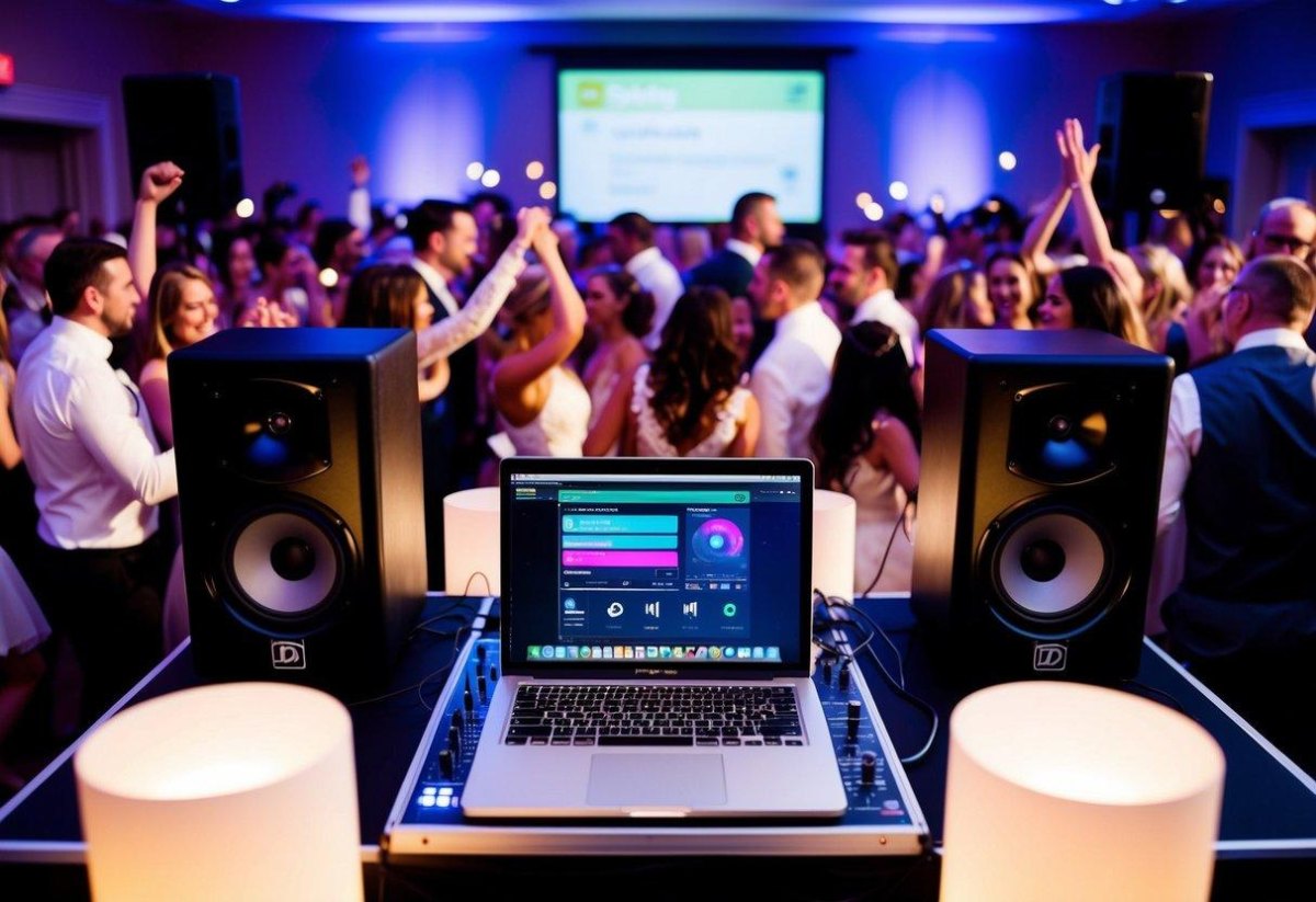Wedding reception music setup