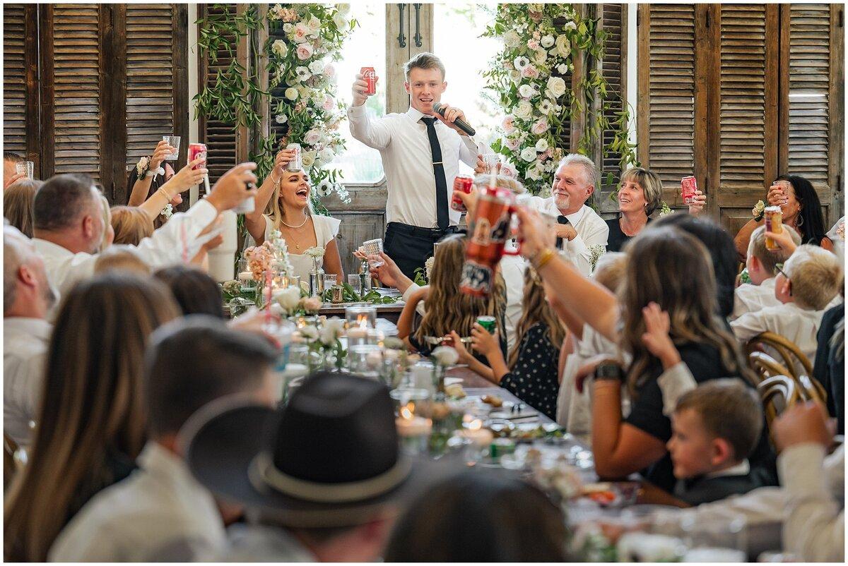 Creative wedding toast celebration
