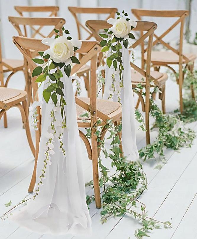 DIY wedding chair flower decorations