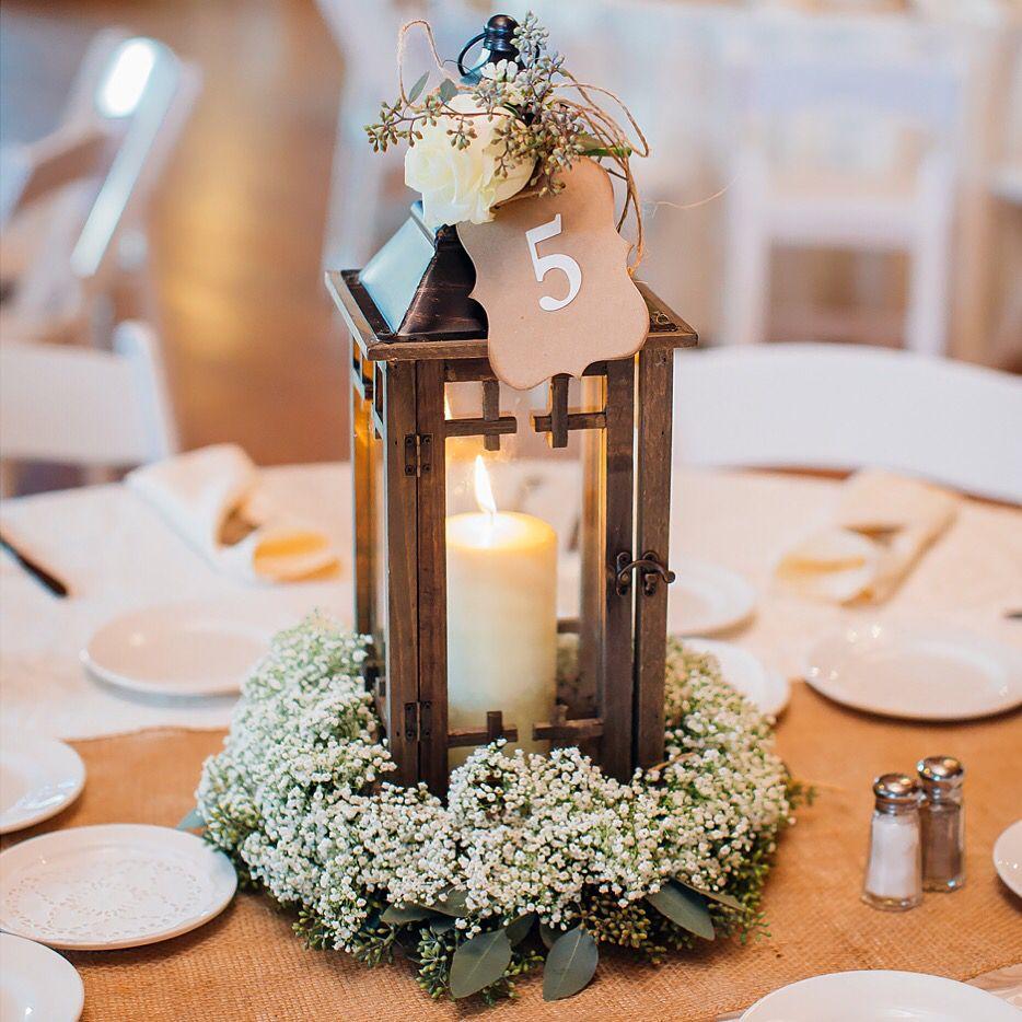 Vintage lantern decor at rustic wedding