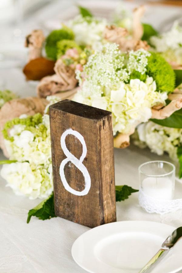 DIY wooden wedding table numbers