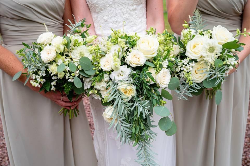 Elegant neutral greenery bouquet