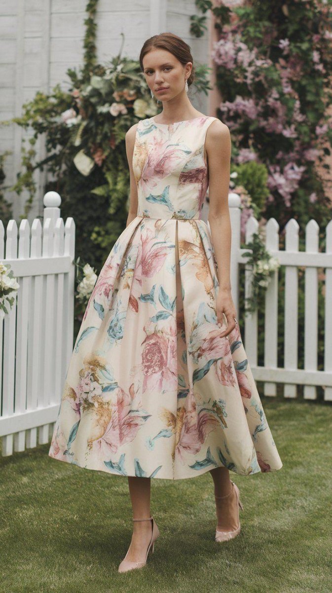 Tea length daytime wedding dress