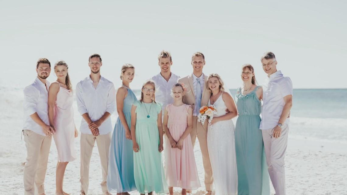 Family beach wedding guest outfits