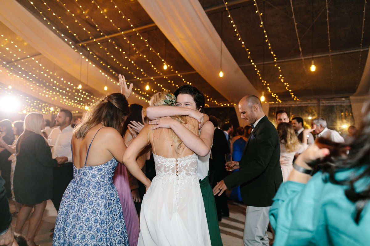Wedding guests farewell celebration