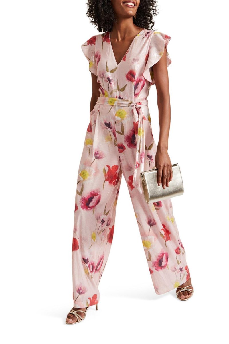 Floral jumpsuit wedding guest outfit
