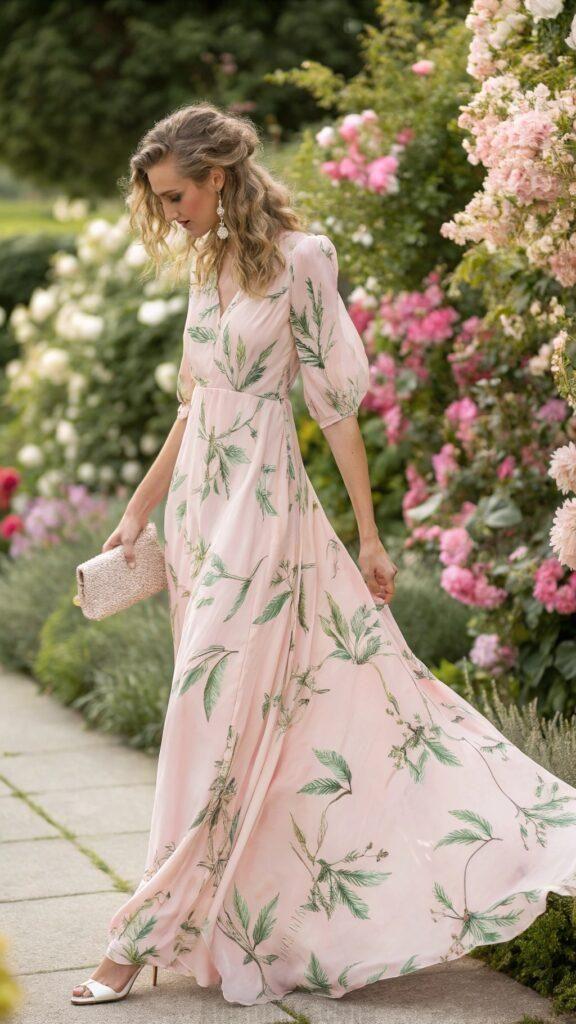Floral maxi wedding guest dress