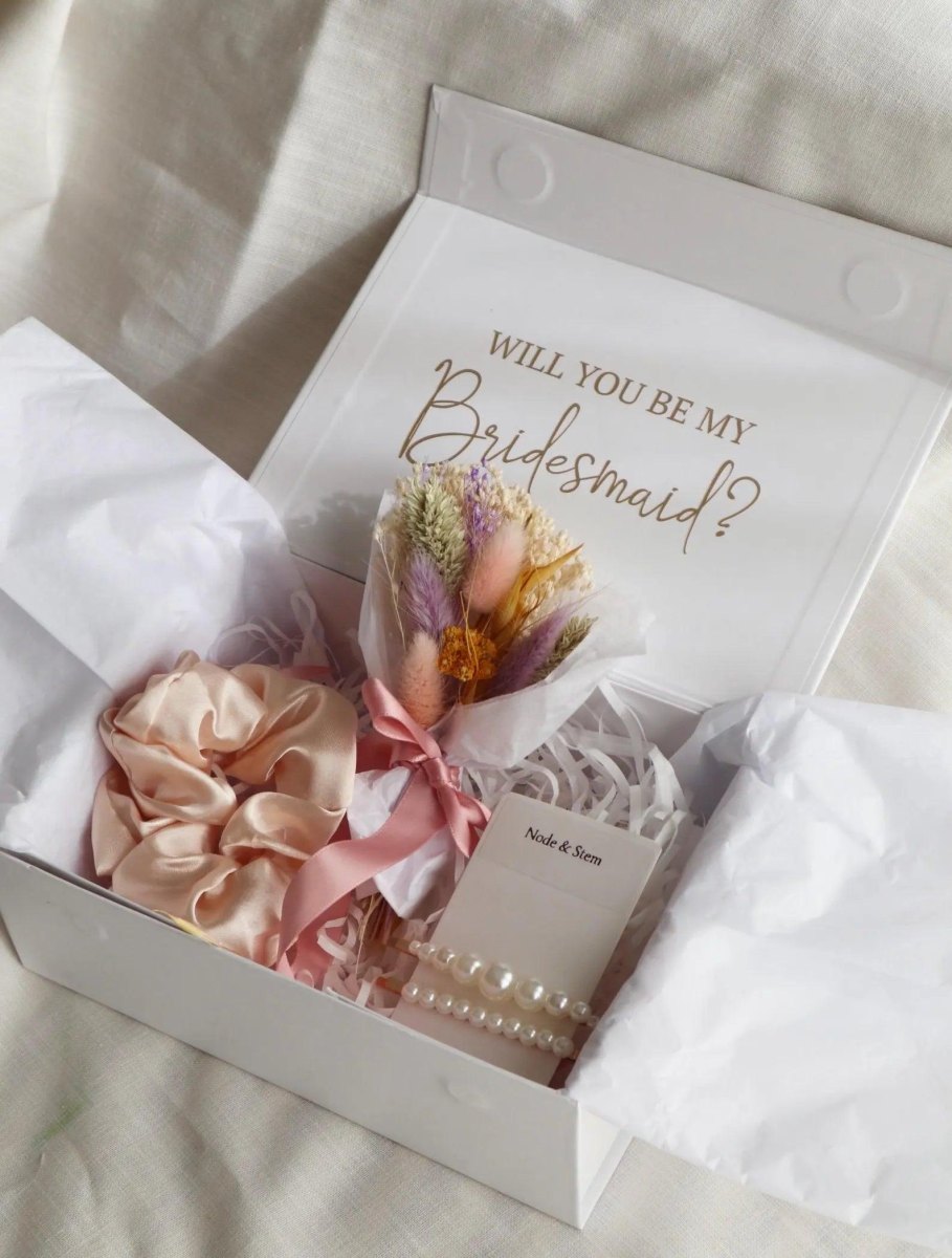 Floral bridesmaid proposal gift box