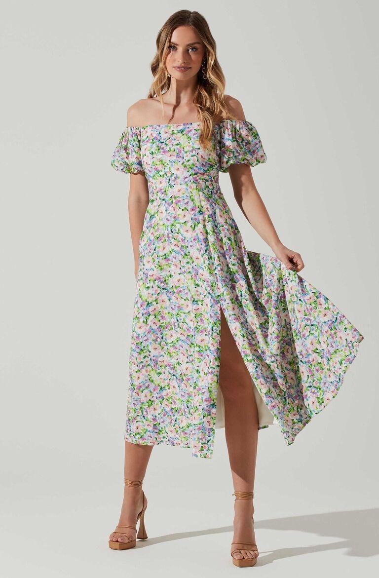 Floral wedding guest dress style