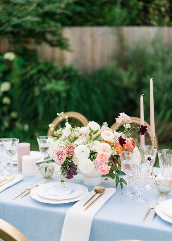 Garden inspired micro wedding table setting