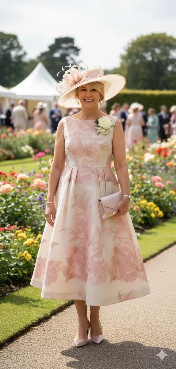 Statement hat garden wedding outfit