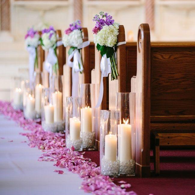 Handmade wedding aisle flower markers