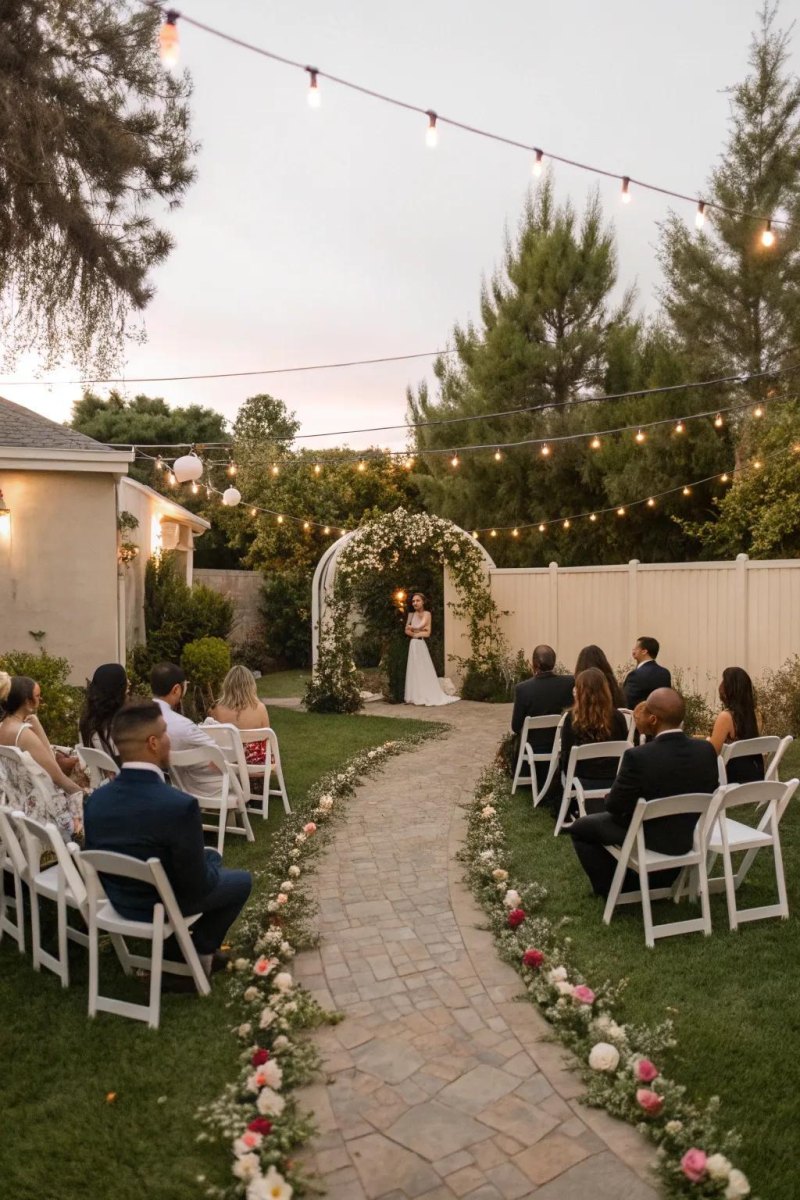 Small backyard ceremony seating
