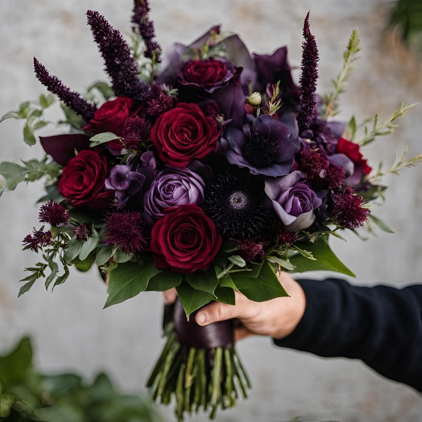 Jewel toned bridal bouquet