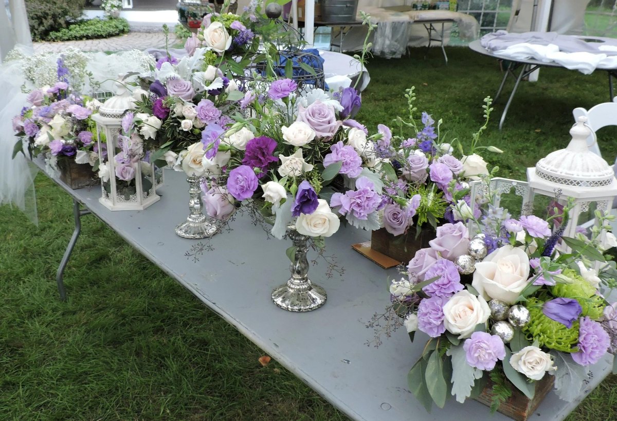 lavender silver wedding flowers