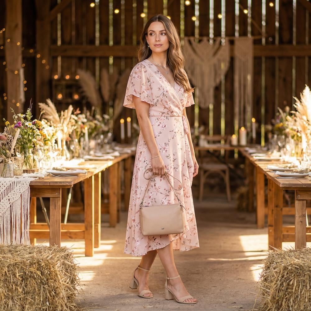 Lightweight wrap dress summer wedding guest