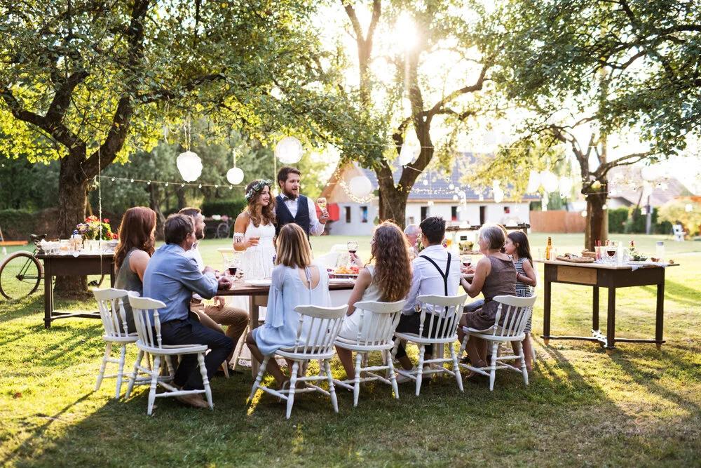 Intimate wedding guests celebration