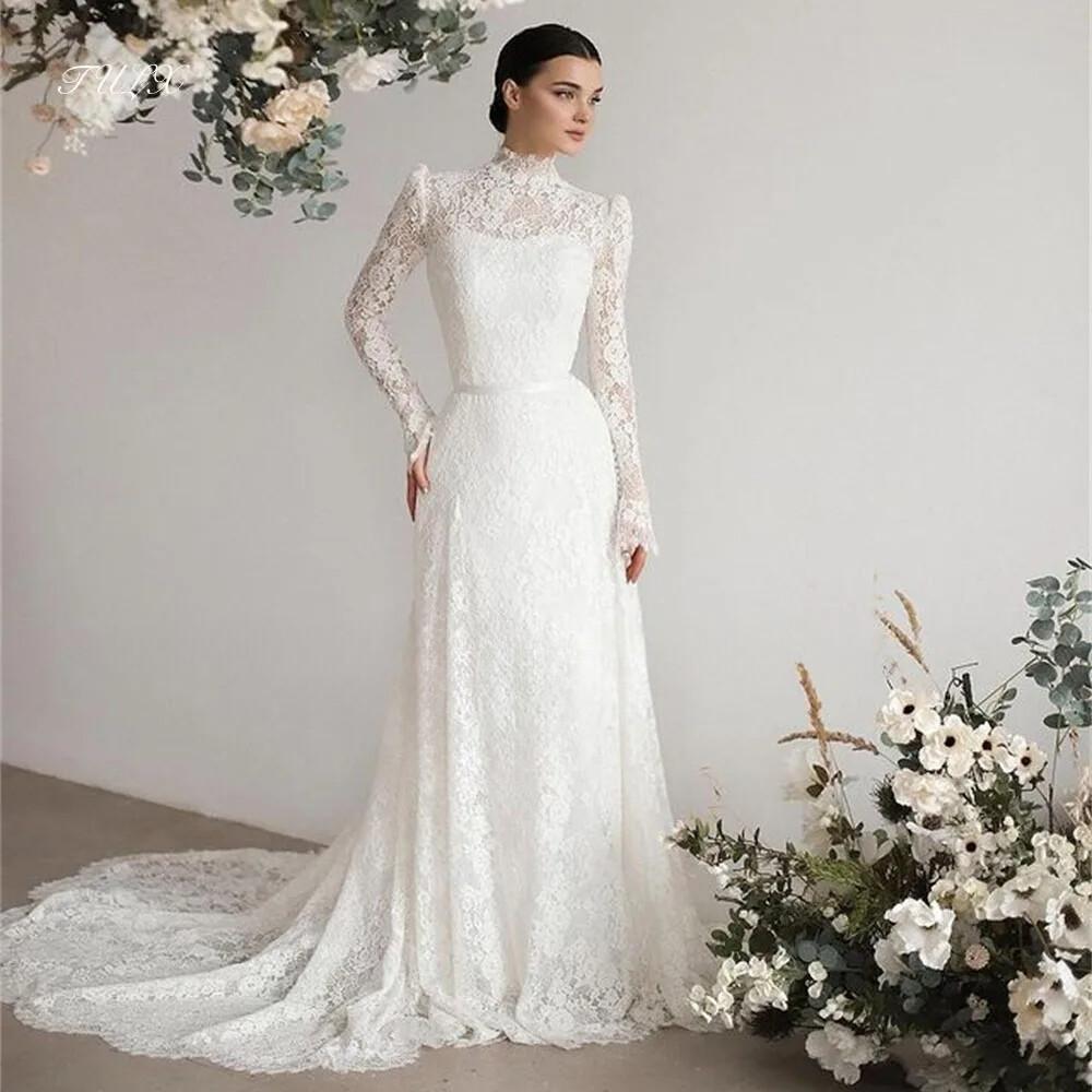 Long sleeve lace wedding dress bridal style