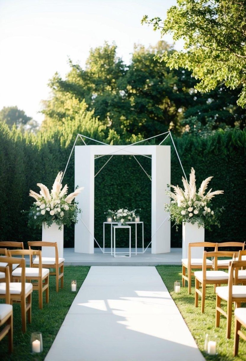 Minimalist backyard wedding setup