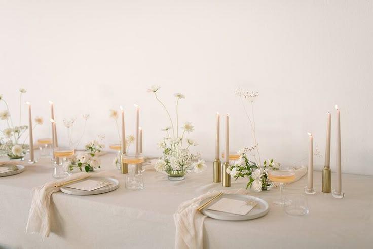 Minimalist modern micro wedding table design