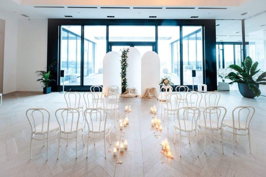 Minimalist modern indoor wedding venue