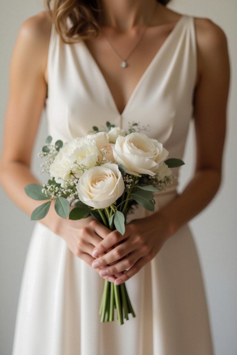 Minimalist neutral greenery bouquet