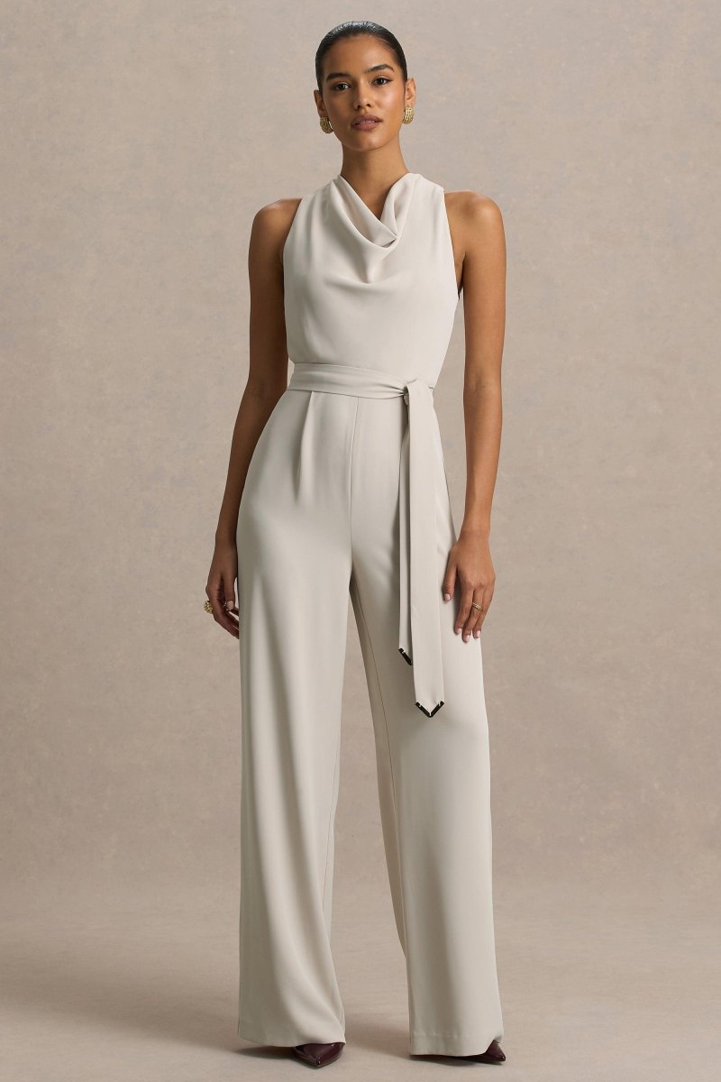 Neutral chic wedding jumpsuit