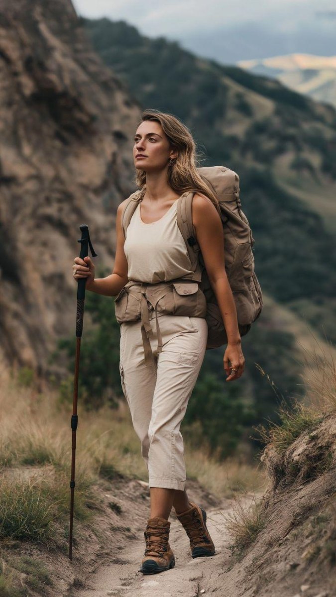 Neutral summer hiking outfit