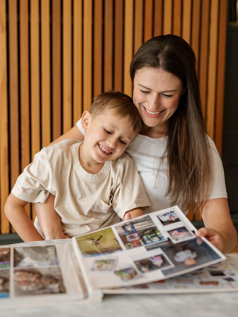 mother and son childhood memories photo