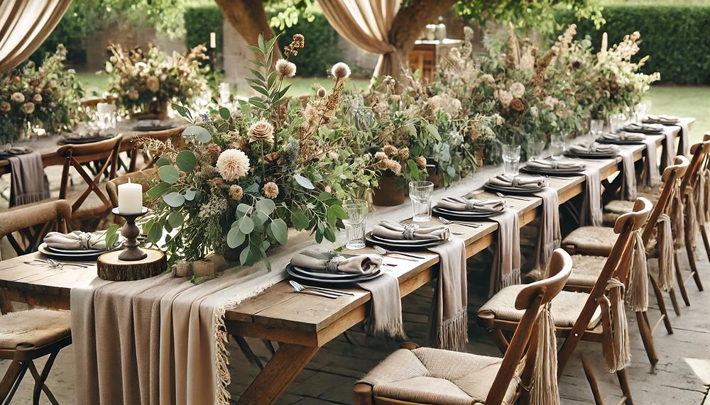 Neutral rustic wedding color theme