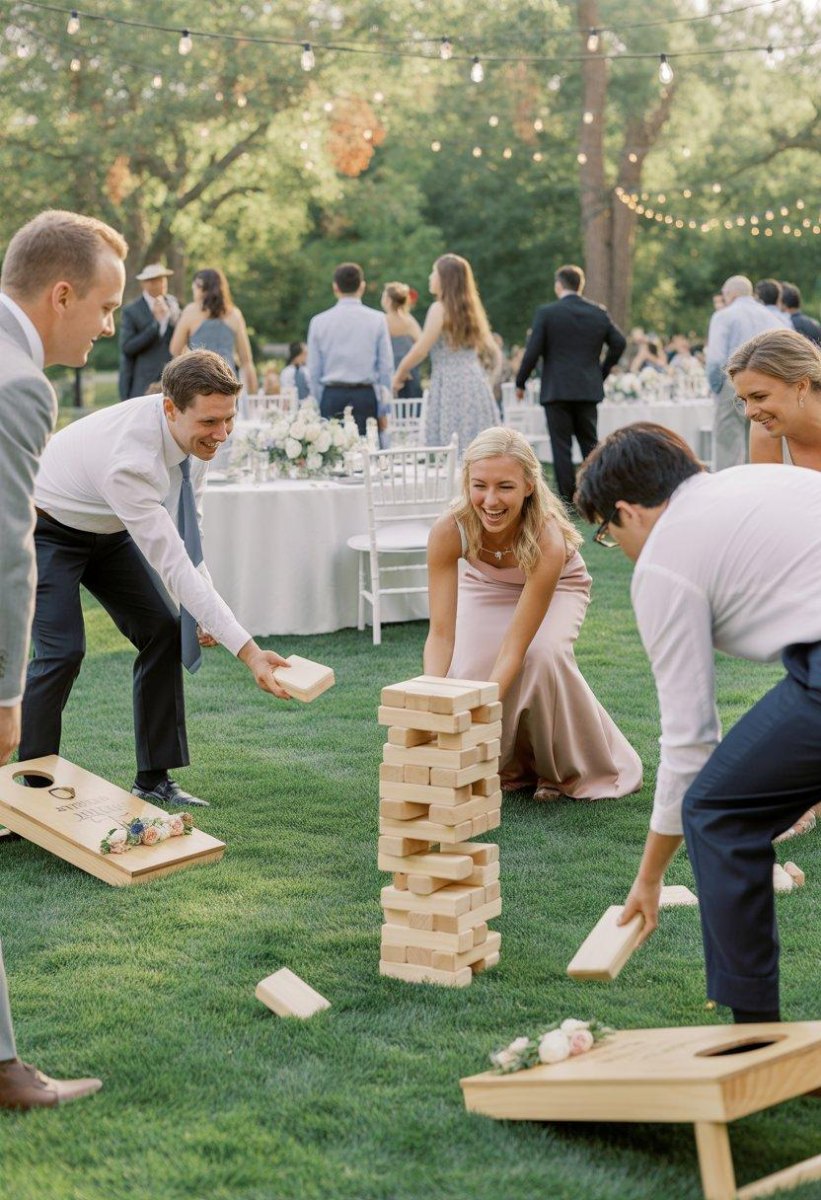 Outdoor wedding lawn games