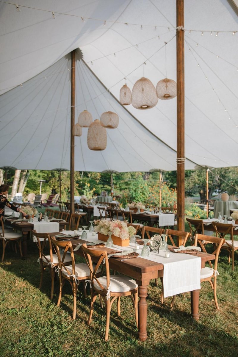Outdoor tent rustic reception